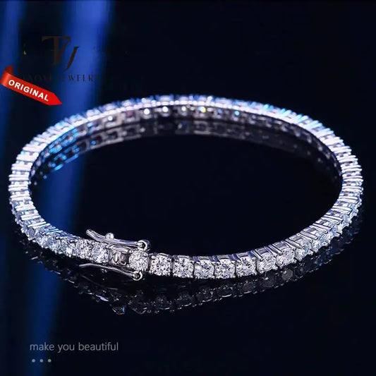 Moissanite Tennis Bracelet – 925 Sterling Silver