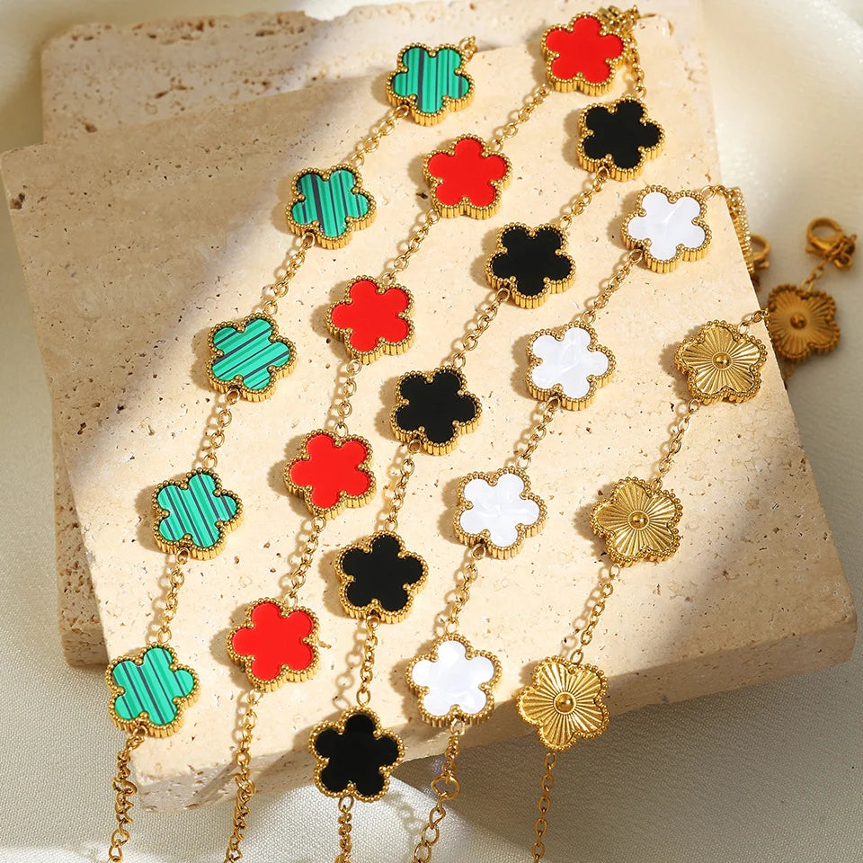 Flower Necklace Earrings Set