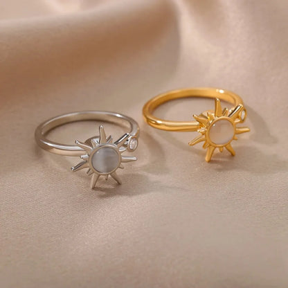 Women's Sun Pendant Spinner Ring
