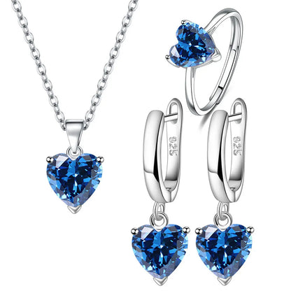 925 Sterling Silver Heart Jewellery Sets