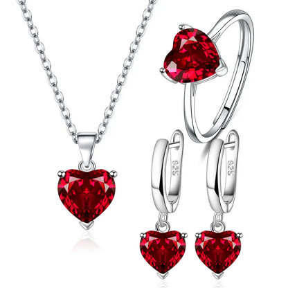 925 Sterling Silver Heart Jewellery Sets