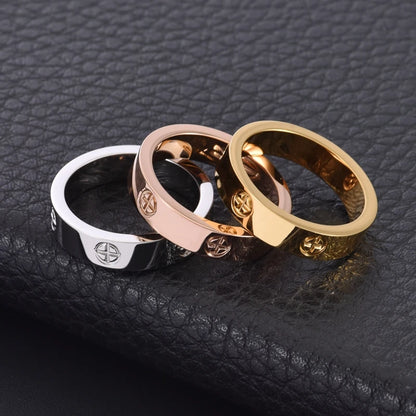 Gold-Plated Stainless Steel Cross Men's Ring