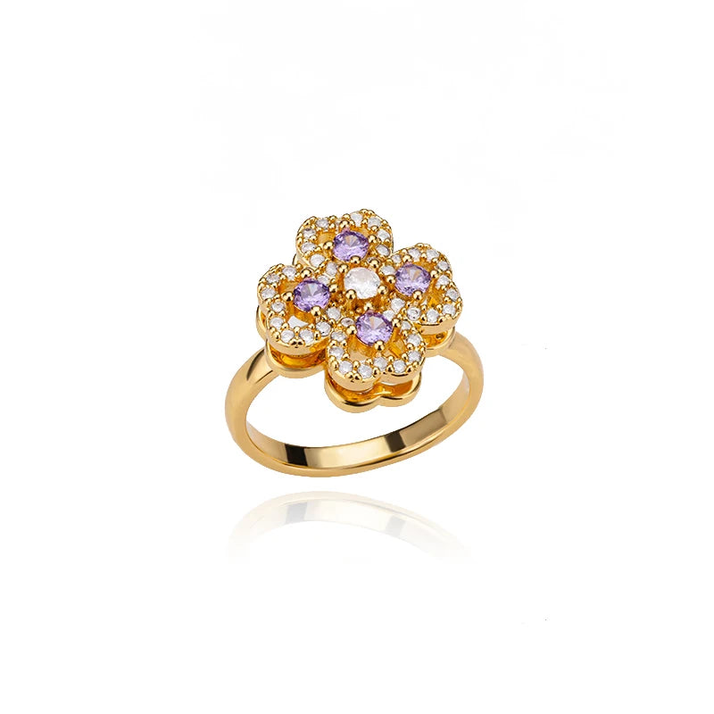 Four-Leaf Clover Spinner Ring