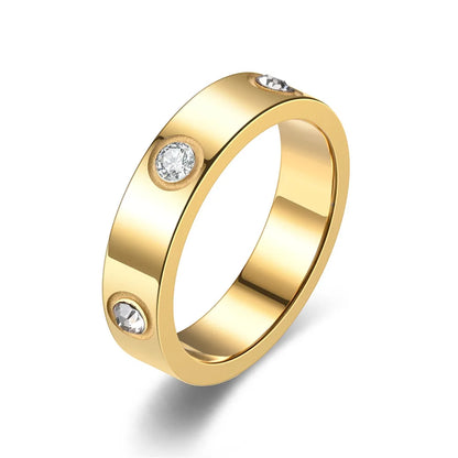 Gold-Plated Stainless Steel Cross Men's Ring