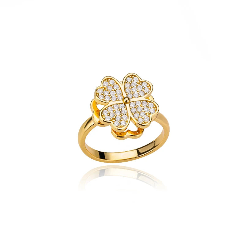 Four-Leaf Clover Spinner Ring