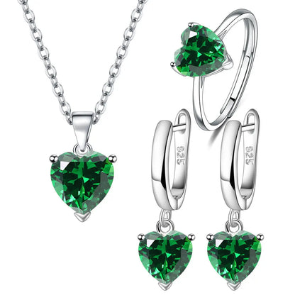 925 Sterling Silver Heart Jewellery Sets