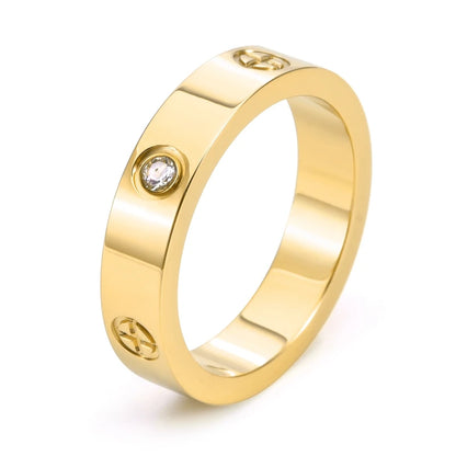 Gold-Plated Stainless Steel Cross Men's Ring