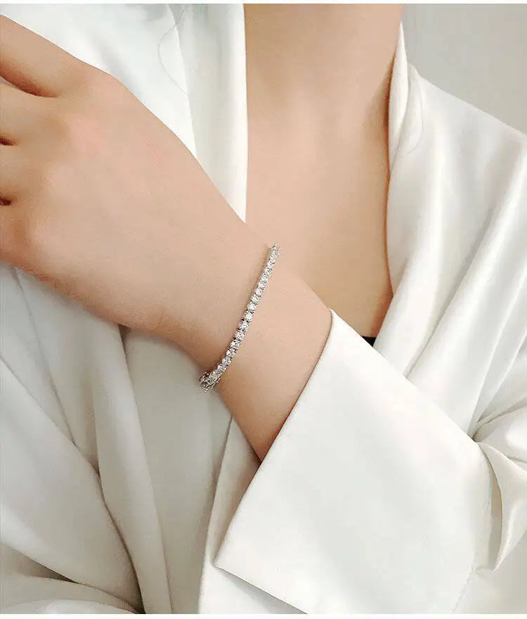 Moissanite Tennis Bracelet – 925 Sterling Silver